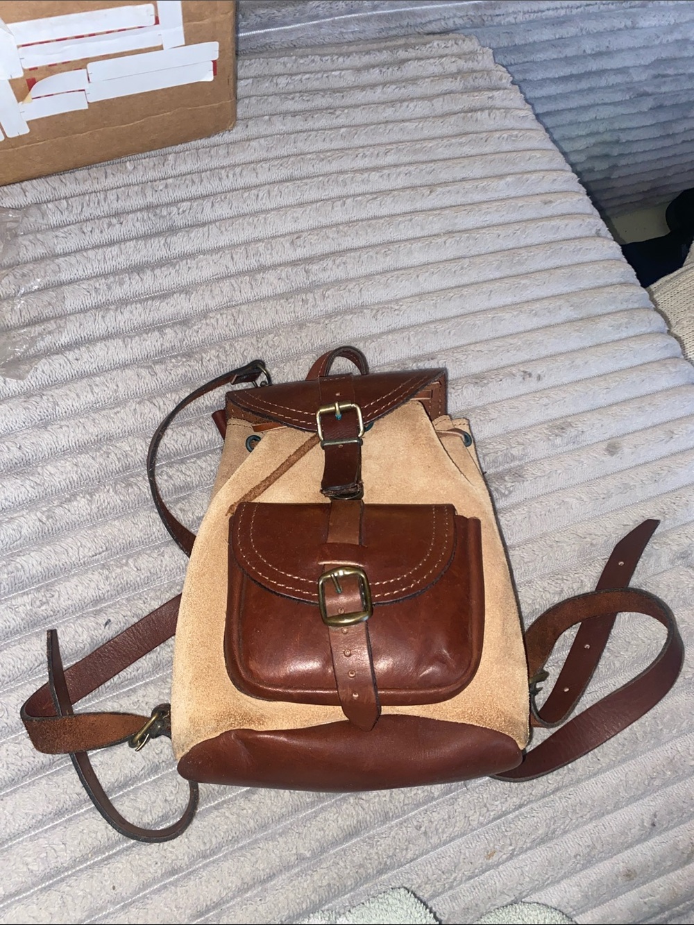 Y2 K AEROPOSTALE TWO TONE MINI LEATHER SUEDE BACKPACK